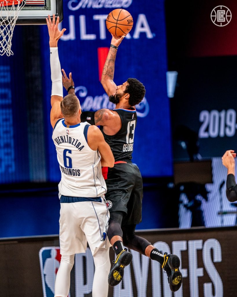 Dallas Mavericks LA Clippers Kristaps Porzingis Paul George Game 1 NBA Playoffs